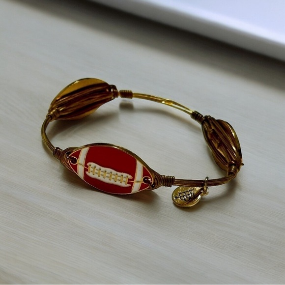 Bourbon and Bowties Jewelry - Bourbon & Boweties 3 Red Footballs Bangle Size Large
